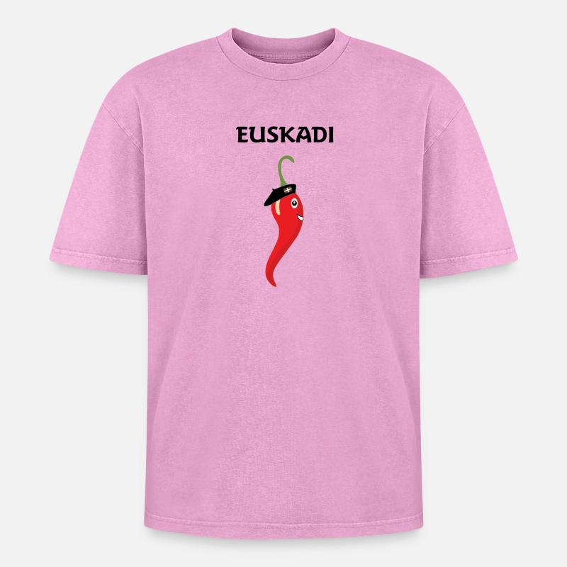 Basque - Oversized Unisex Premium Acid-Washed T-Shirt - acid washed pink