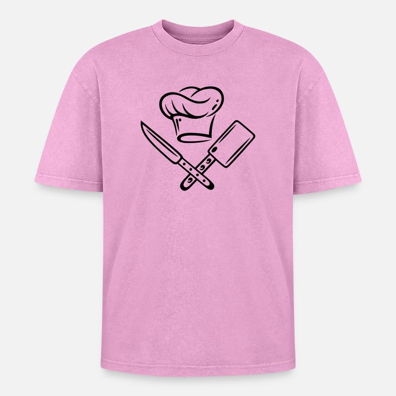 Cuisiner, chapeau de chef - T-shirt Premium unisexe oversize acid-washed - rose délavé acide