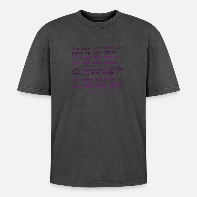 Foo Fighters Lyrik - Oversized Unisex Premium Acid-Washed T-Shirt - Pink Acid Wash