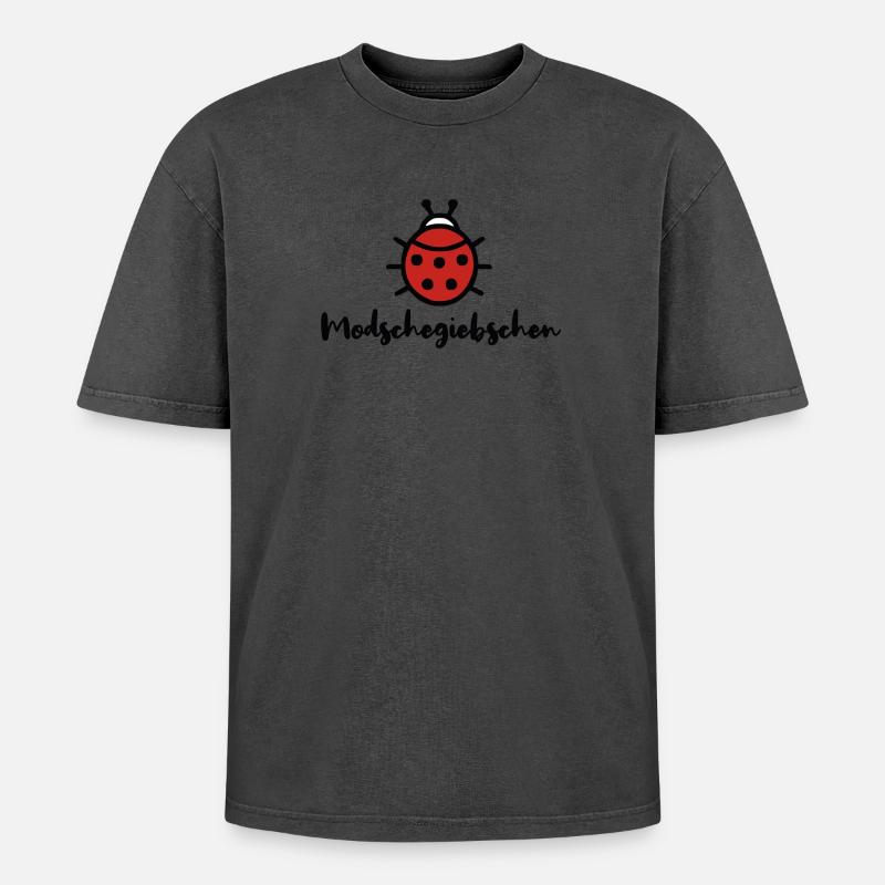 Modschegiebchen Marienkäfer Sächsisch Dialekt - Oversized Unisex Premium Acid-Washed T-Shirt - undefined