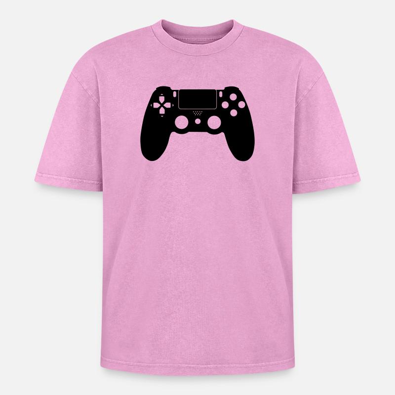 Controller Gamer - Oversized Unisex Premium Acid-Washed T-Shirt - acid washed pink