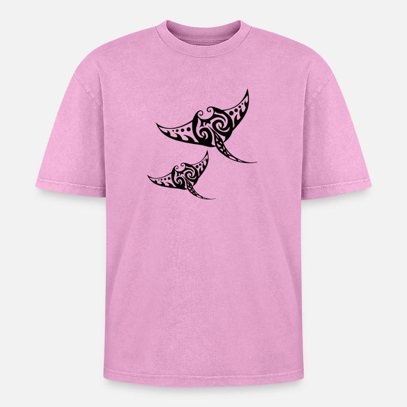 Two rays - Oversized Unisex Premium Acid-Washed T-Shirt - acid washed pink
