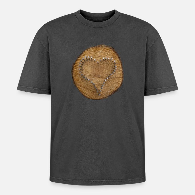Herz - ein Zeichen der Liebe - Oversized Unisex Premium Acid-Washed T-Shirt - undefined