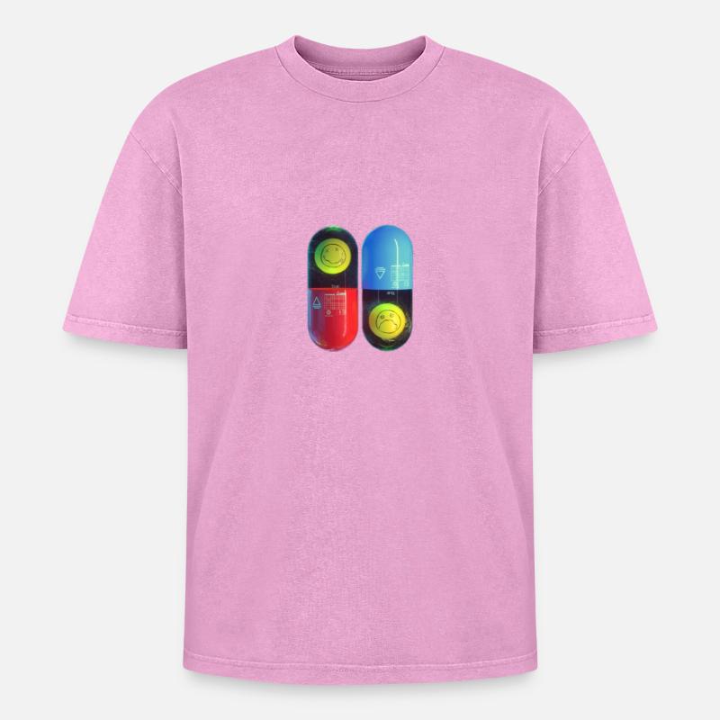 matrix nirvana - Oversized Unisex Premium Acid-Washed T-Shirt - acid washed pink