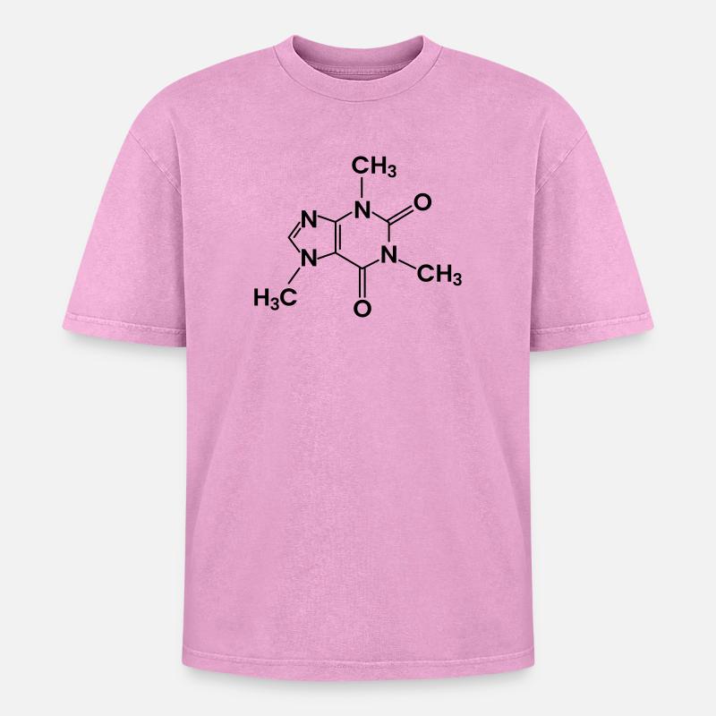 Coffee Chemical Structure Caffeine - Oversized Unisex Premium Acid-Washed T-Shirt - acid washed pink