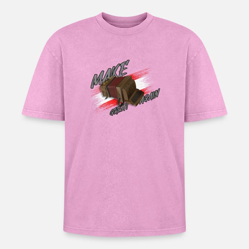 MAKE Squeeze GREAT AGAIN | ZiachON! - Oversized Unisex Premium Acid-Washed T-Shirt - acid washed pink