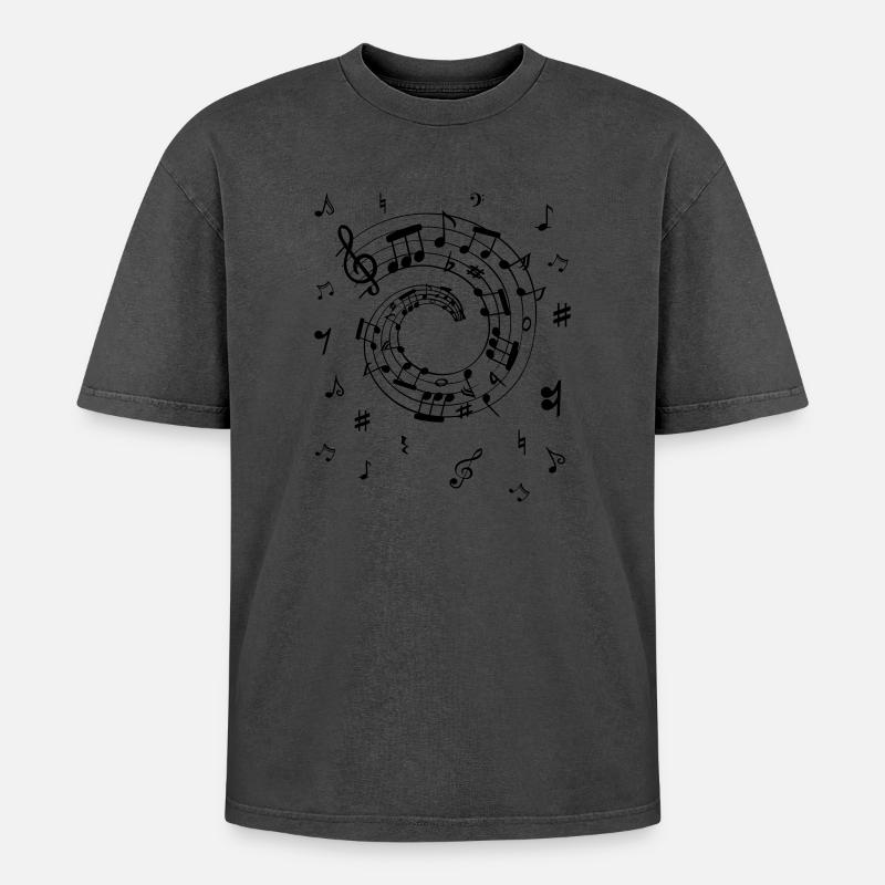 Musical notes - Oversized Unisex Premium Acid-Washed T-Shirt - undefined