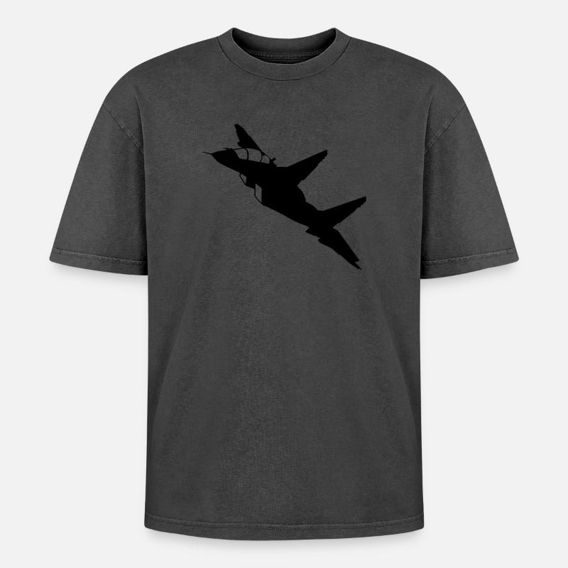 Plane - Oversized Unisex Premium Acid-Washed T-Shirt - undefined