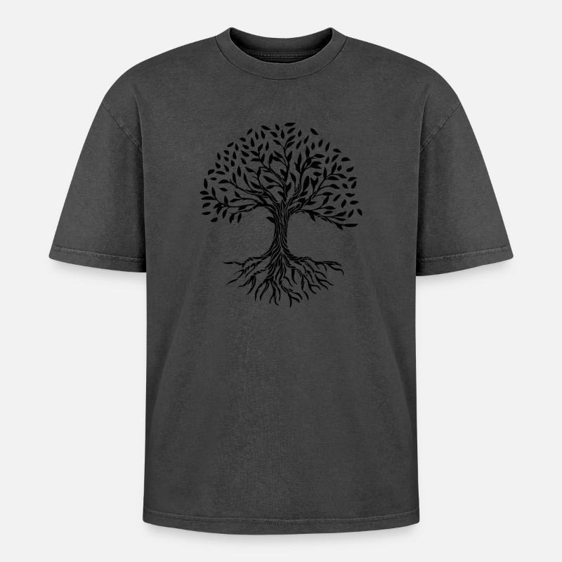 baum - Oversized Unisex Premium Acid-Washed T-Shirt - Pink Acid Wash