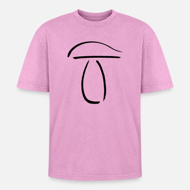 Cèpes aux champignons bâtonnets - T-shirt Premium unisexe oversize acid-washed - rose délavé acide