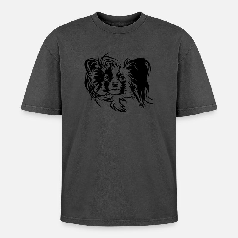 Papillon Kopf - Oversized Unisex Premium Acid-Washed T-Shirt - undefined