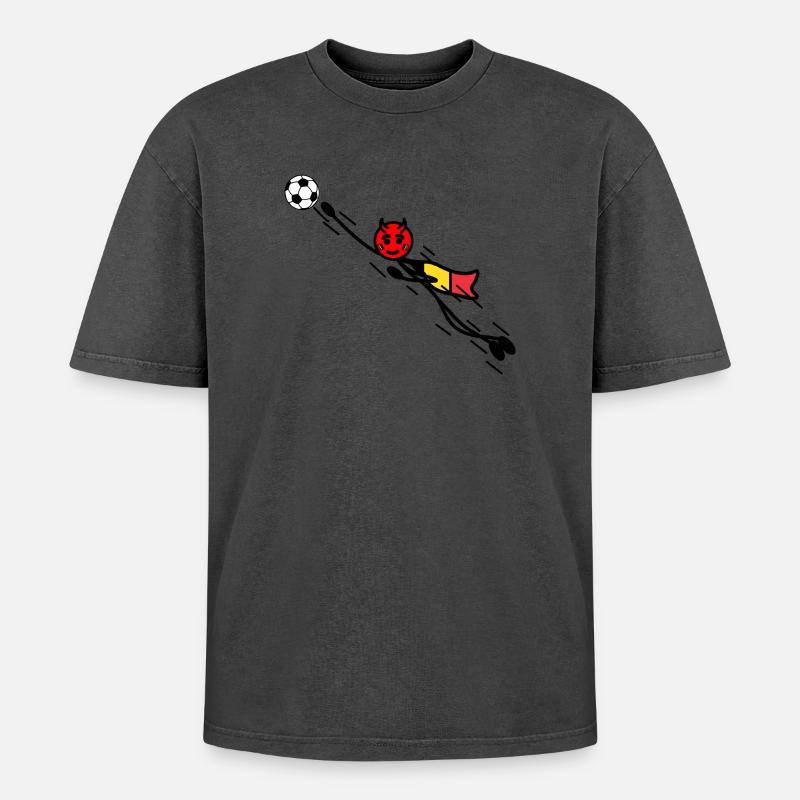 Flying Red Devil hero keeper - Oversized Unisex Premium Acid-Washed T-Shirt - undefined