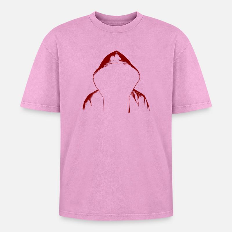 Sweat à capuche Hacker - T-shirt Premium unisexe oversize acid-washed - rose délavé acide