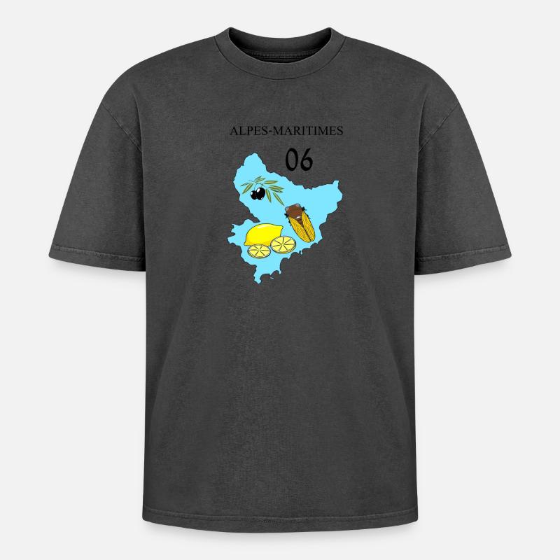 Maritime Alps - Oversized Unisex Premium Acid-Washed T-Shirt - undefined