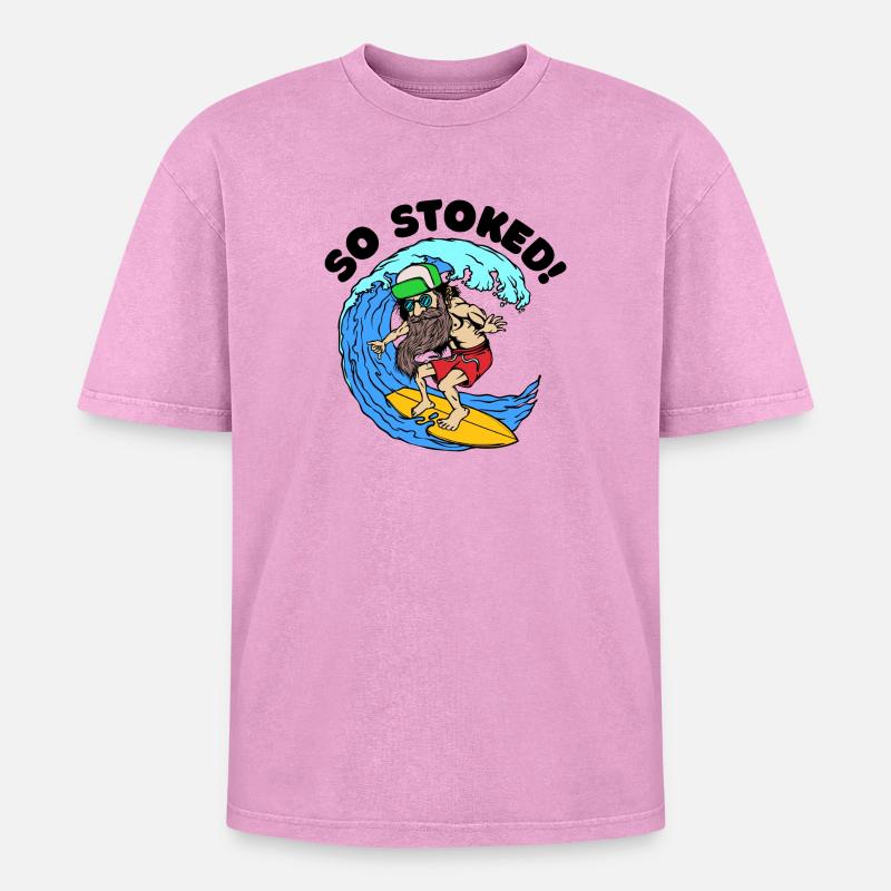 Bart Bartträger Bartfrisur Statement Barthaare - Oversized Unisex Premium Acid-Washed T-Shirt - Pink Acid Wash