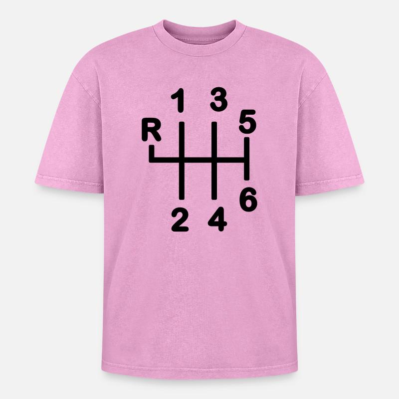 Gearbox 6 speed - Oversized Unisex Premium Acid-Washed T-Shirt - acid washed pink