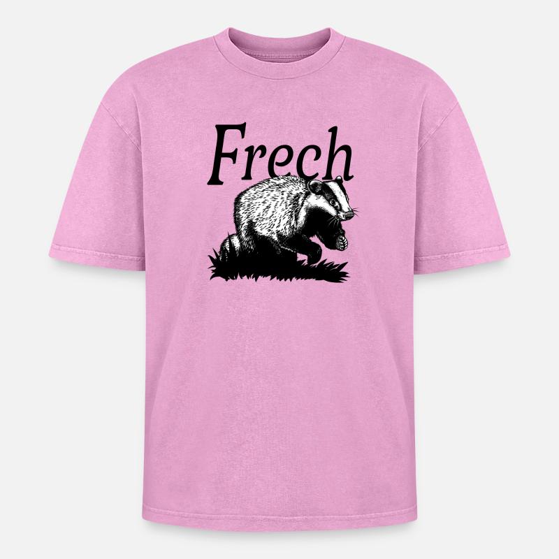 Frechdachs - Oversized Unisex Premium Acid-Washed T-Shirt - Pink Acid Wash