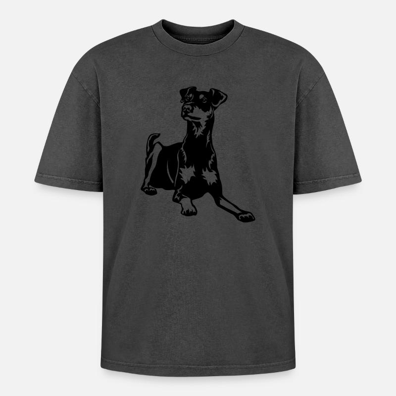 Deutscher Pinscher - Oversized Unisex Premium Acid-Washed T-Shirt - undefined