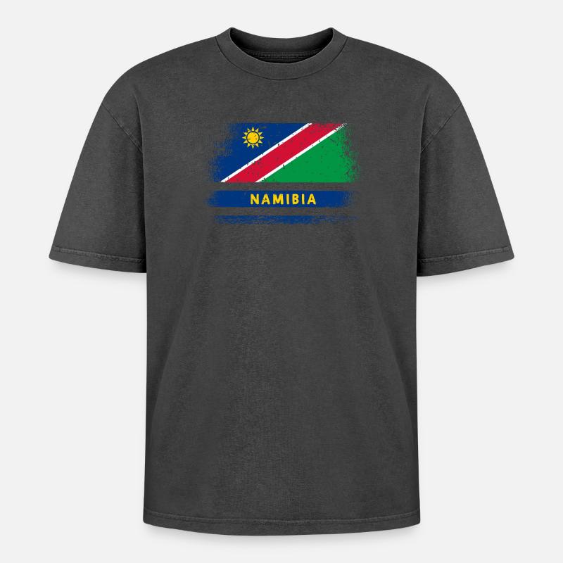 Namibia Flaggen Design - Oversized Unisex Premium Acid-Washed T-Shirt - undefined