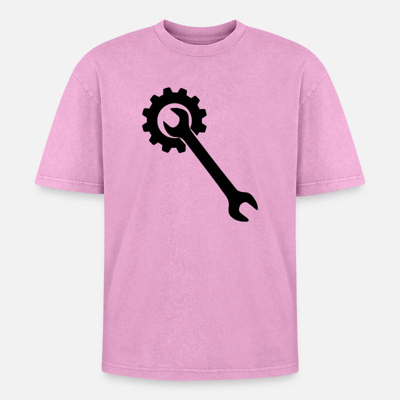 Wrench tool - Oversized Unisex Premium Acid-Washed T-Shirt - acid washed pink