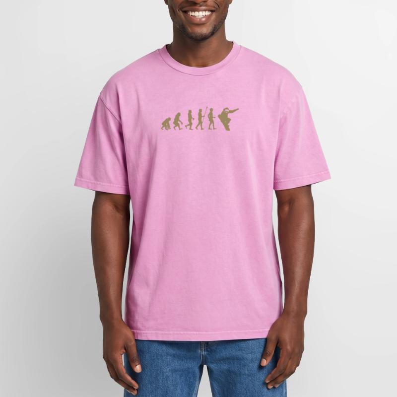 Snowboarder Evolution Geschenkidee Oversized Unisex Premium Acid-Washed T-Shirt