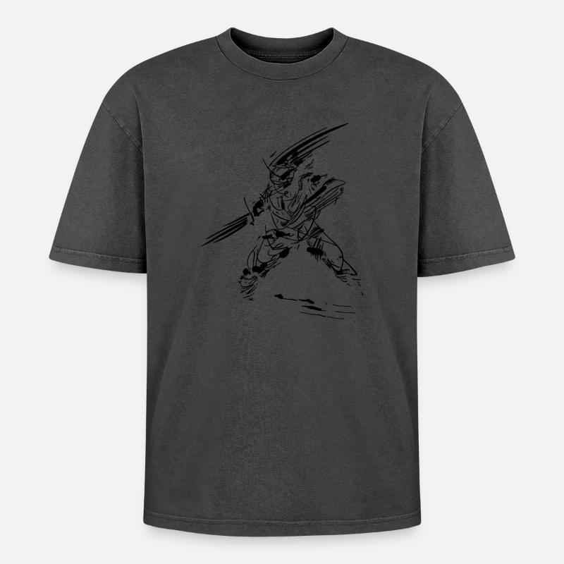 Sketch Warrior - Oversized Unisex Premium Acid-Washed T-Shirt - undefined