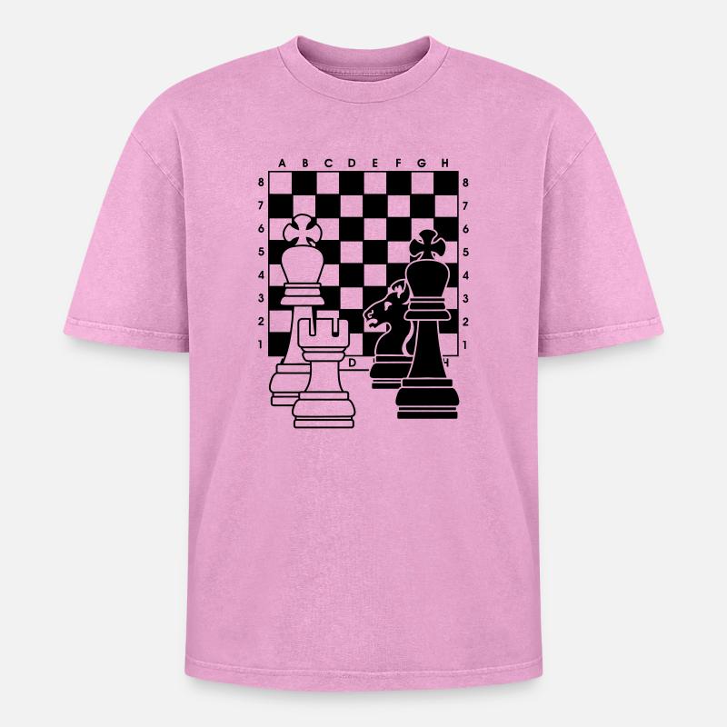 Chess2 - Oversized Unisex Premium Acid-Washed T-Shirt - acid washed pink