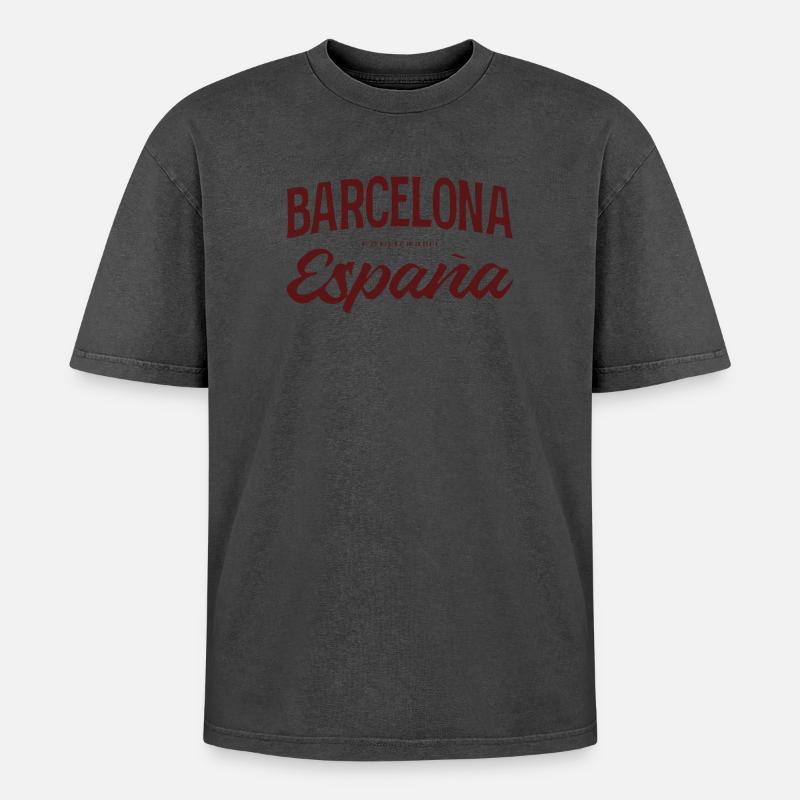 Barcelone - T-shirt Premium unisexe oversize acid-washed - undefined