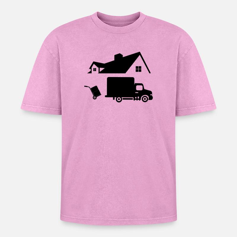 Movers logo - Oversized Unisex Premium Acid-Washed T-Shirt - acid washed pink