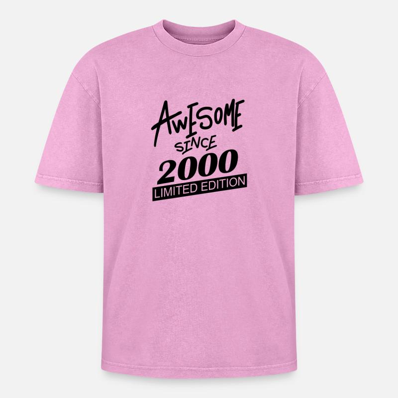 Fantastisch seit 2000 - Oversized Unisex Premium Acid-Washed T-Shirt - Pink Acid Wash
