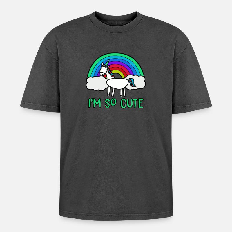 Ich bin so süß - Oversized Unisex Premium Acid-Washed T-Shirt - undefined
