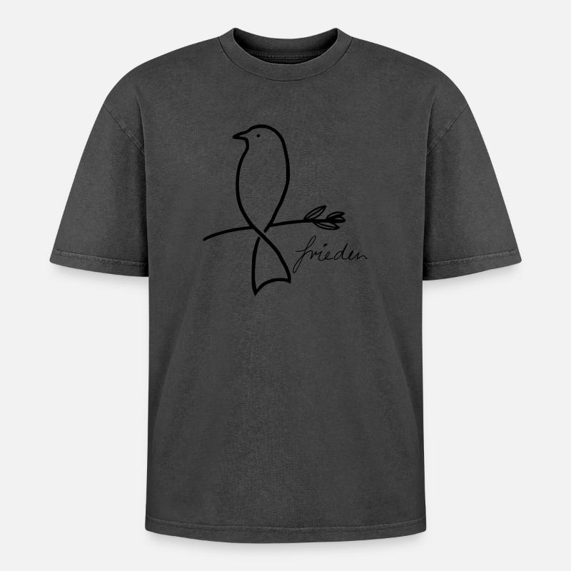 Frieden - Oversized Unisex Premium Acid-Washed T-Shirt - undefined