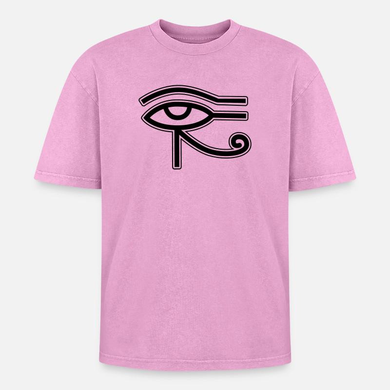 Oeil Horus Egypte - T-shirt Premium unisexe oversize acid-washed - rose délavé acide