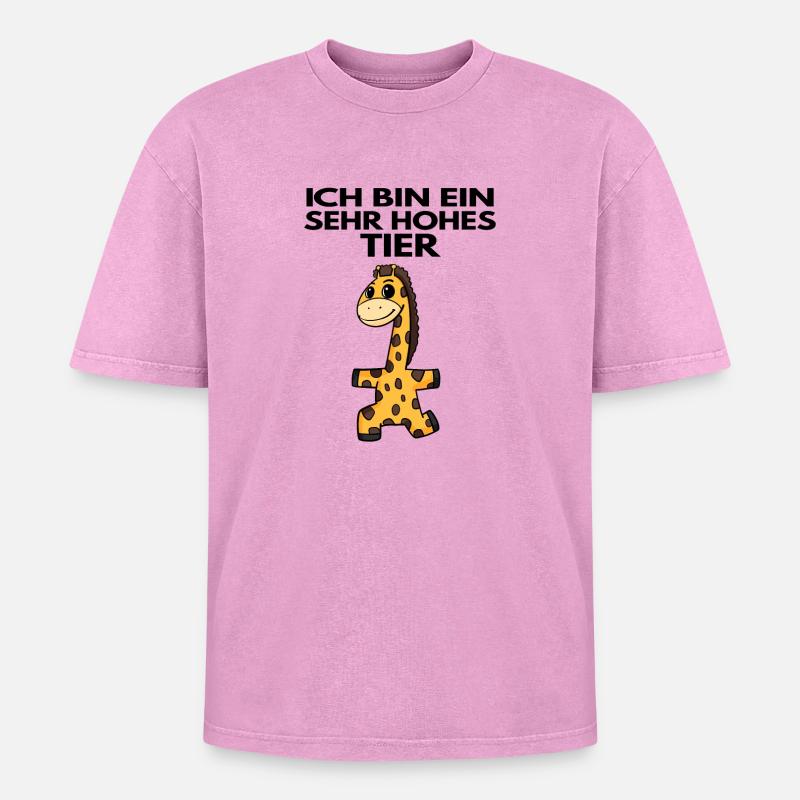 Teamleiter Giraffe Trainer Leitung Chef - Oversized Unisex Premium Acid-Washed T-Shirt - Pink Acid Wash