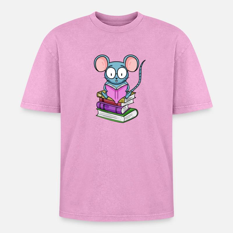 Read Book Books Reader Gift - Oversized Unisex Premium Acid-Washed T-Shirt - acid washed pink