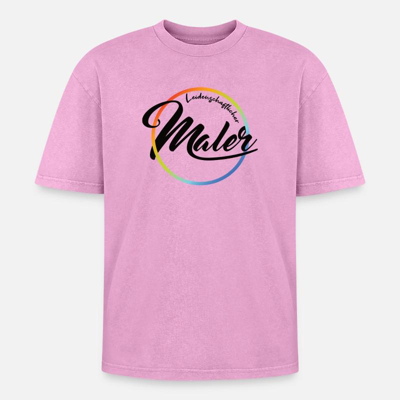 Passionate painter - Oversized Unisex Premium Acid-Washed T-Shirt - acid washed pink