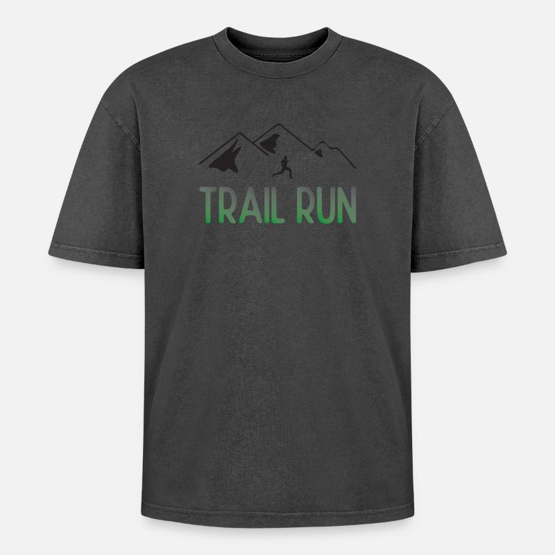 Trailrun - Oversized Unisex Premium Acid-Washed T-Shirt - undefined