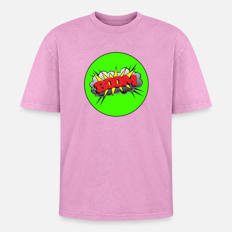 Dröhnen - Oversized Unisex Premium Acid-Washed T-Shirt - Pink Acid Wash
