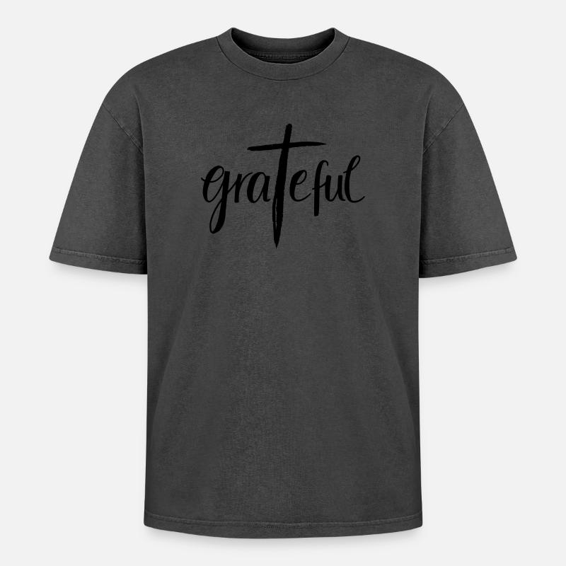 grateful - Oversized Unisex Premium Acid-Washed T-Shirt - Pink Acid Wash
