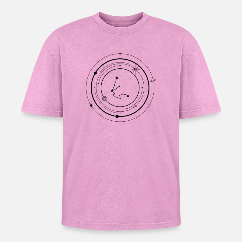 Starburst Dot Constellation - Oversized Unisex Premium Acid-Washed T-Shirt - acid washed pink