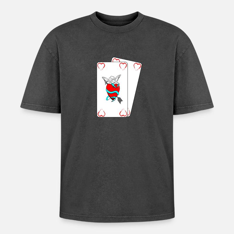 Amor-Karten - Oversized Unisex Premium Acid-Washed T-Shirt - undefined
