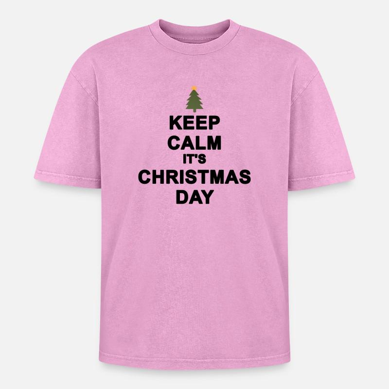 Keep calm Christmas - Oversized Unisex Premium Acid-Washed T-Shirt - undefined