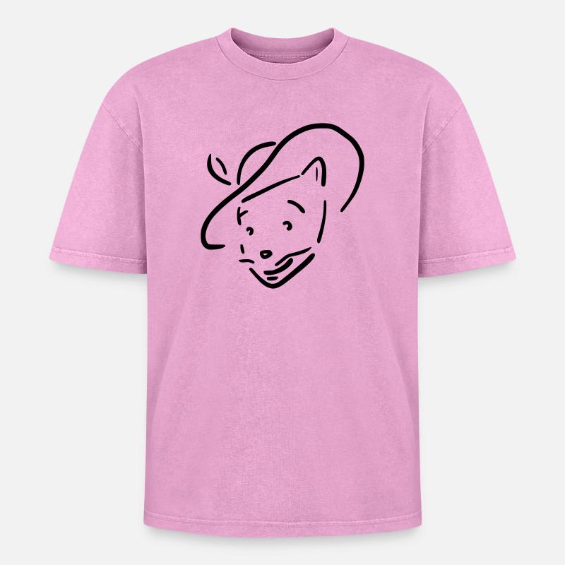 Puss in Boots - Oversized Unisex Premium Acid-Washed T-Shirt - acid washed pink