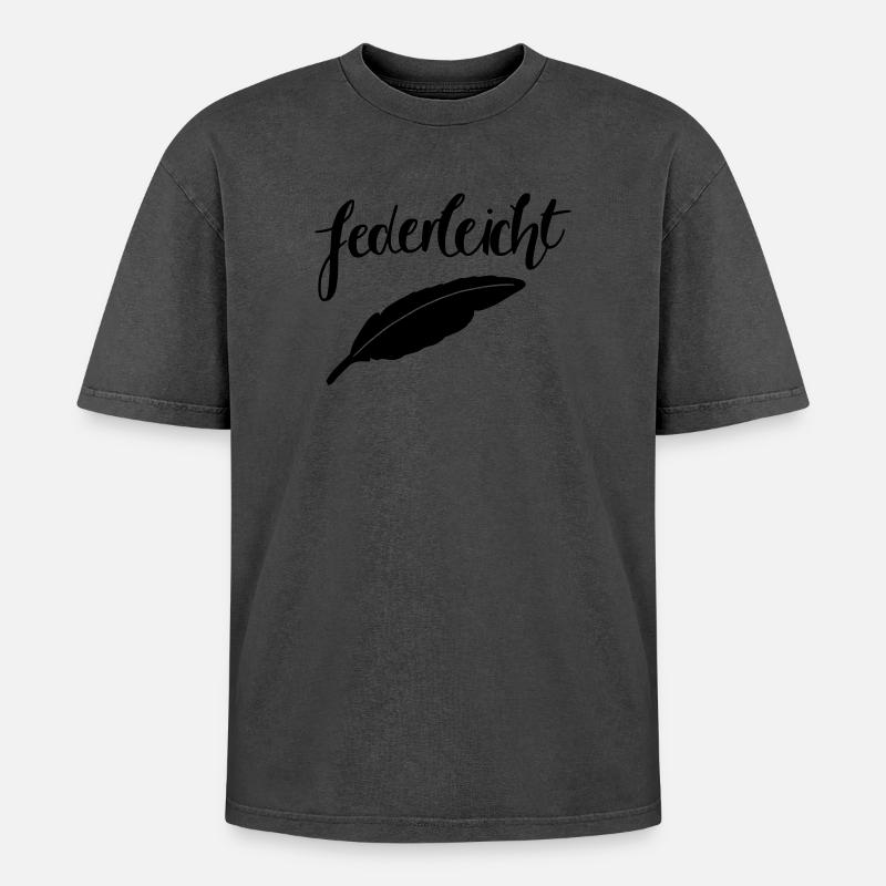 federleicht - Oversized Unisex Premium Acid-Washed T-Shirt - undefined