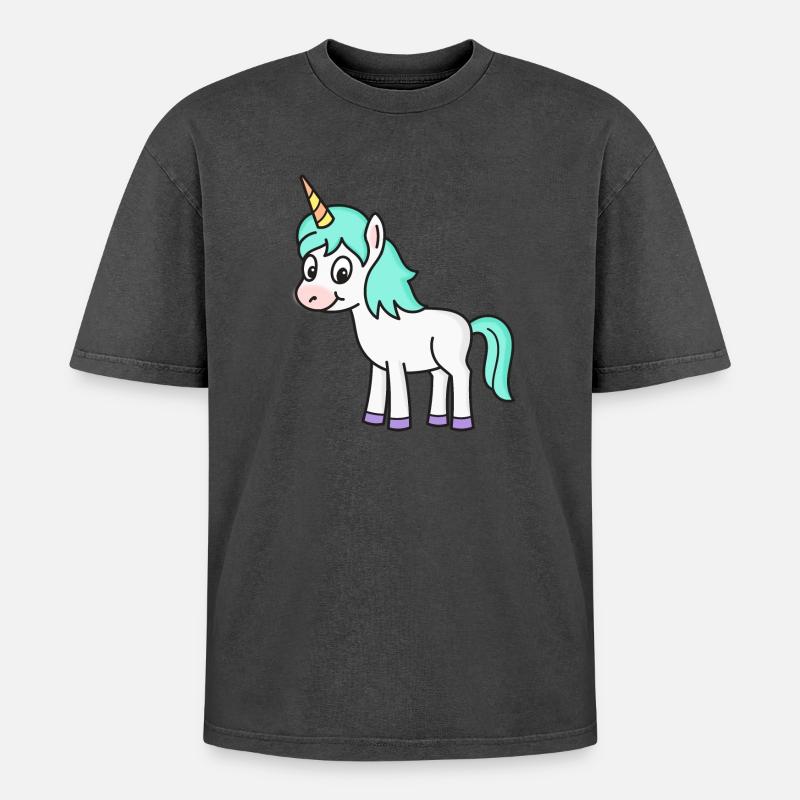 Einhorn Einhörner - Oversized Unisex Premium Acid-Washed T-Shirt - undefined