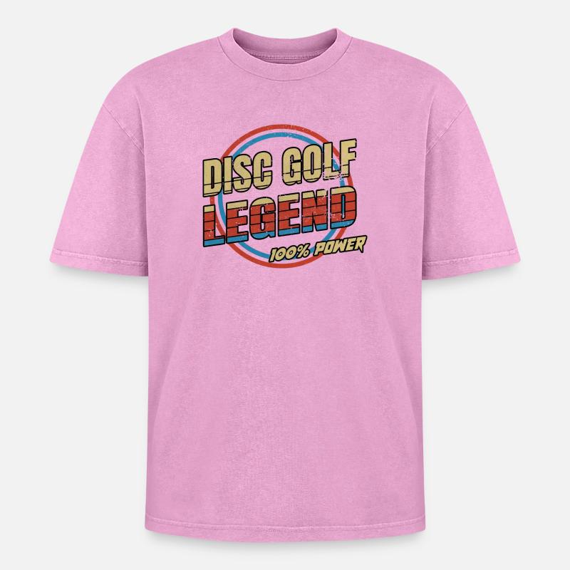 Disco golf legends design - Oversized Unisex Premium Acid-Washed T-Shirt - acid washed pink