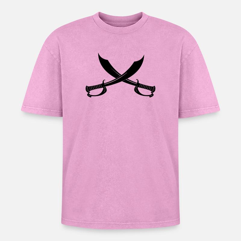 Deux épées - T-shirt Premium unisexe oversize acid-washed - rose délavé acide