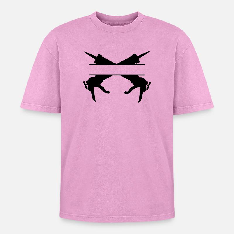 Logo der Sprühspritze abdichten - Oversized Unisex Premium Acid-Washed T-Shirt - Pink Acid Wash