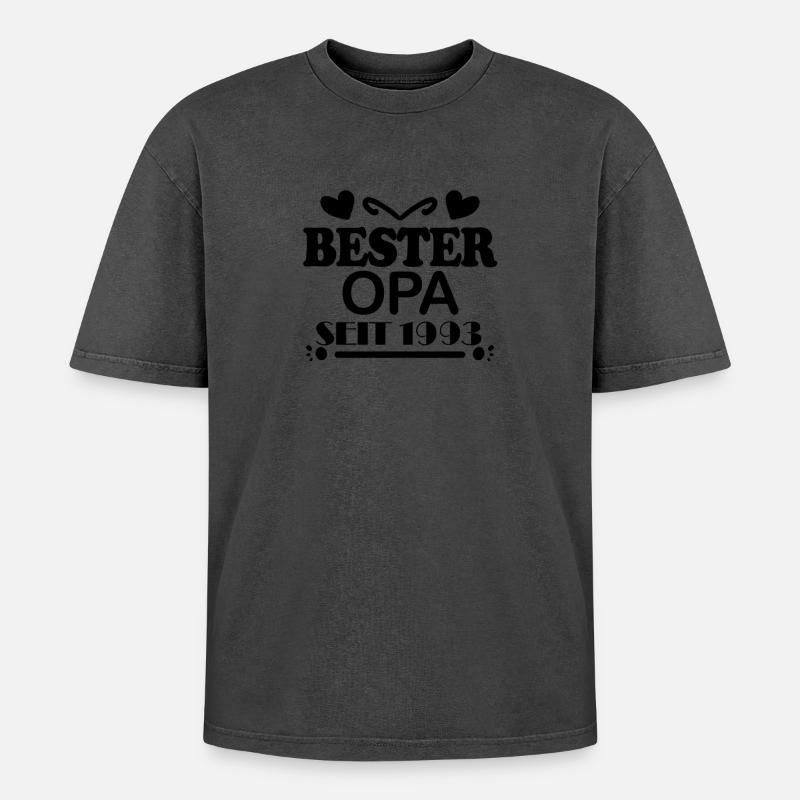 Bester Opa seit 1993 - Oversized Unisex Premium Acid-Washed T-Shirt - undefined