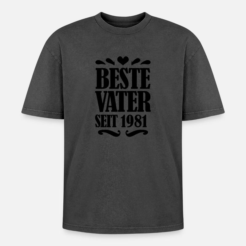 Bester Vater seit 1981 - Oversized Unisex Premium Acid-Washed T-Shirt - undefined